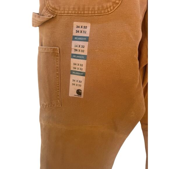 NWT Carhartt 100098-211 Double Front Knee Weathered Duck Relaxed Dungaree 34x32 - Picture 3 of 7